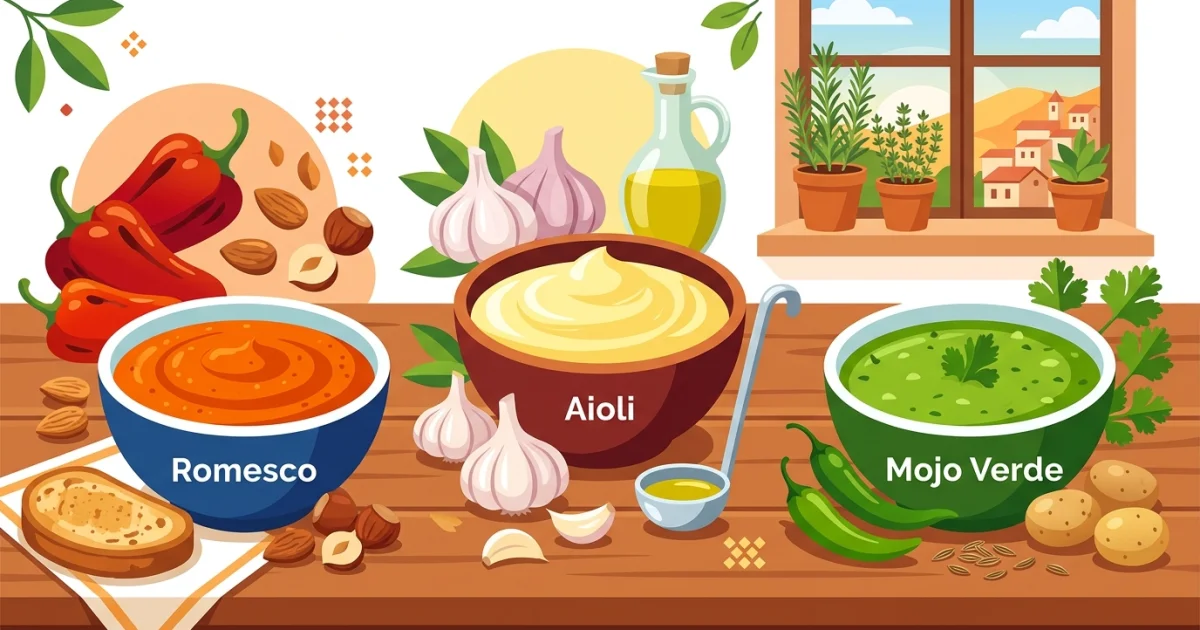 Hiszpańskie sosy: jak zrobić domowe aioli, romesco i mojo