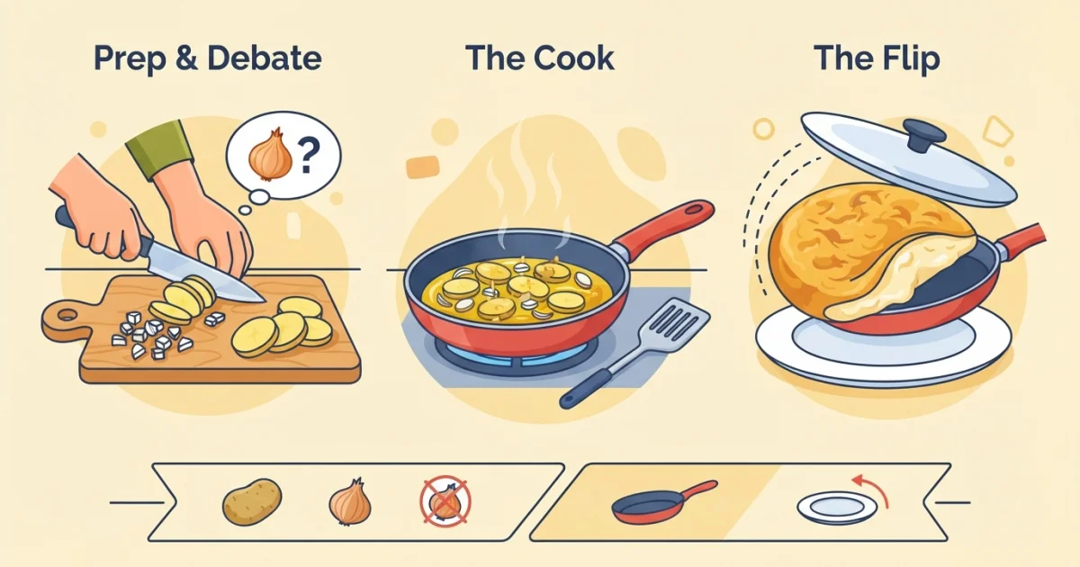 Tortilla de patatas: z cebulą czy bez i jak uzyskać właściwą konsystencję?